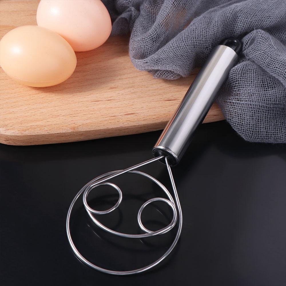 Handheld Stainless Steel Dough Whisk Rust-proof Egg Beater Dough Mixer Stick  Pastry