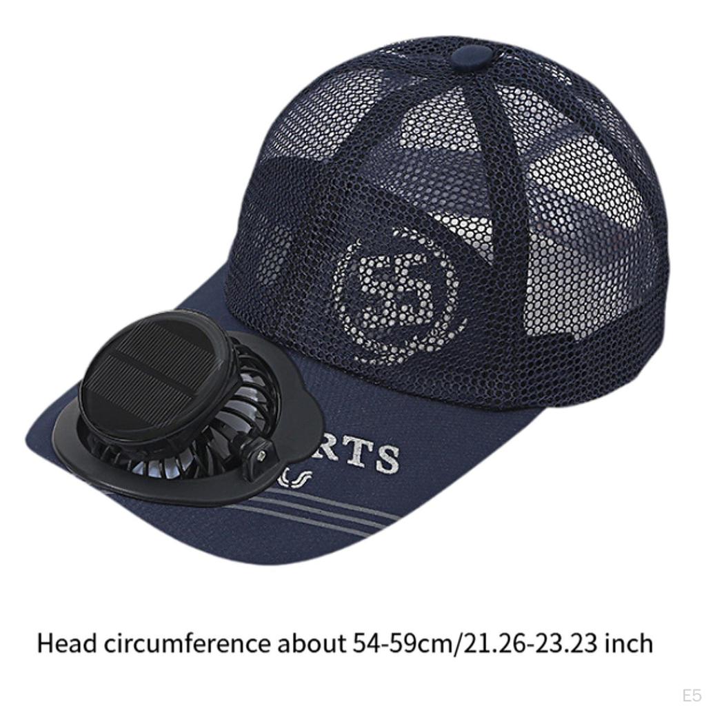 Hat with Solar-Powered Fan for Hiking and Cycling