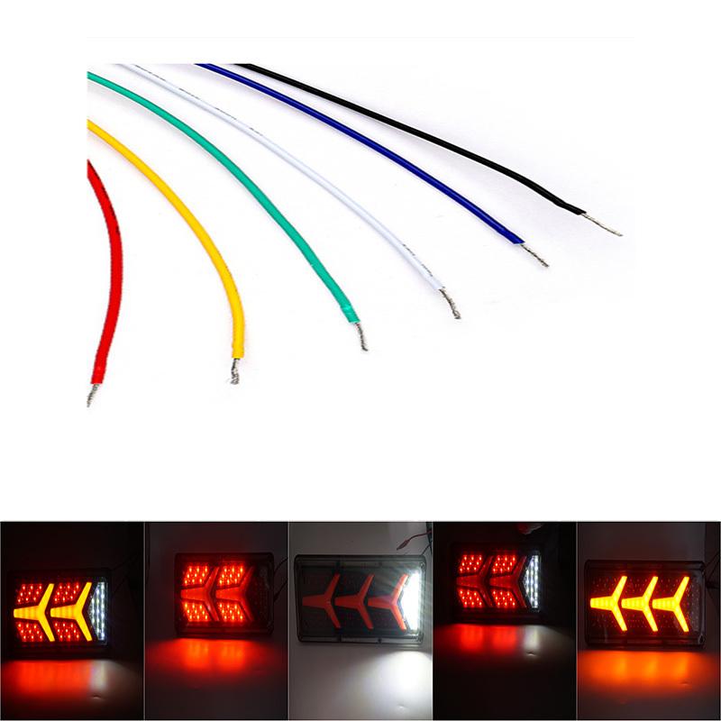 2pcs 12V/24V LED Car Truck Tail Light Brake Light Turn Signal Lamp Rear Lamp For Trailer Van Boat RV Caravan Bus Lorry UTV