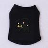 Halloween Pet Vest Cute Black Cat Cartoon Print Sleeveless Shirt Soft Breathable Costume For Kitten Puppy Party Daily Outfit