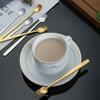 5pcs Silver/gold Coffee Stirring Spoons Long Handle Dessert Scoops Square Teaspoon  Afternoon Tea