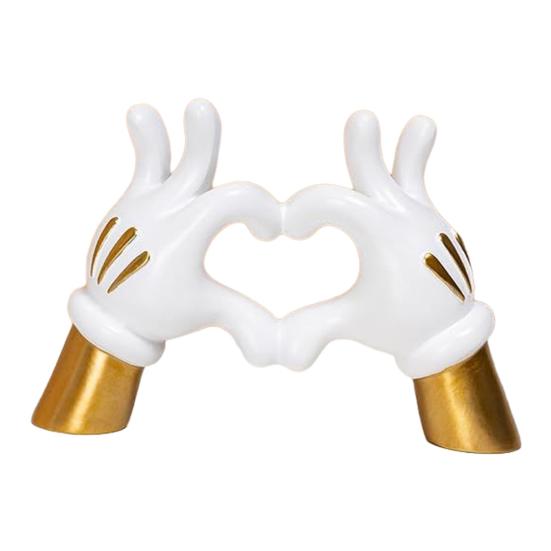 

Фигурка Жест Любви Сердце Рука Форма Смола Статуэтка Скульптура День Святого Валентина Настольное Украшение для Книжной Полки