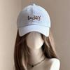 Korean version embroidered letter stripe sweet bow tie-back baseball cap girls versatile sunshade duckbill hat
