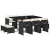 Vidaxl 11-Cz. Garden Furniture Set, With Cushions, Black PE Rattan