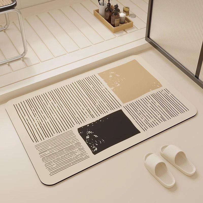 Kieselgur Fußmatte Einfache Haushalts-Badezimmer Anti-Rutsch-Matte Badezimmertür Wasseraufnahme Schnelltrocknend Verschleißfest Fußmatte