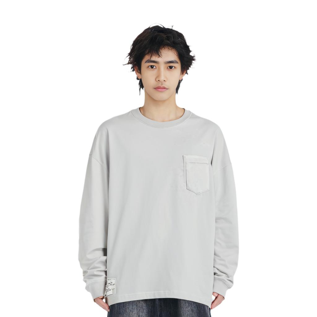 Li Ning Sports Trendy Collection T Shirts Men's Gray Crew Neck Moderate Straight Fit AHSS751-6