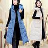 Winter Mouwloze Gilet Dames Mode Capuchon Lange Parka Vest Warm Rits Kleding Donsjassen Parka Bovenkleding