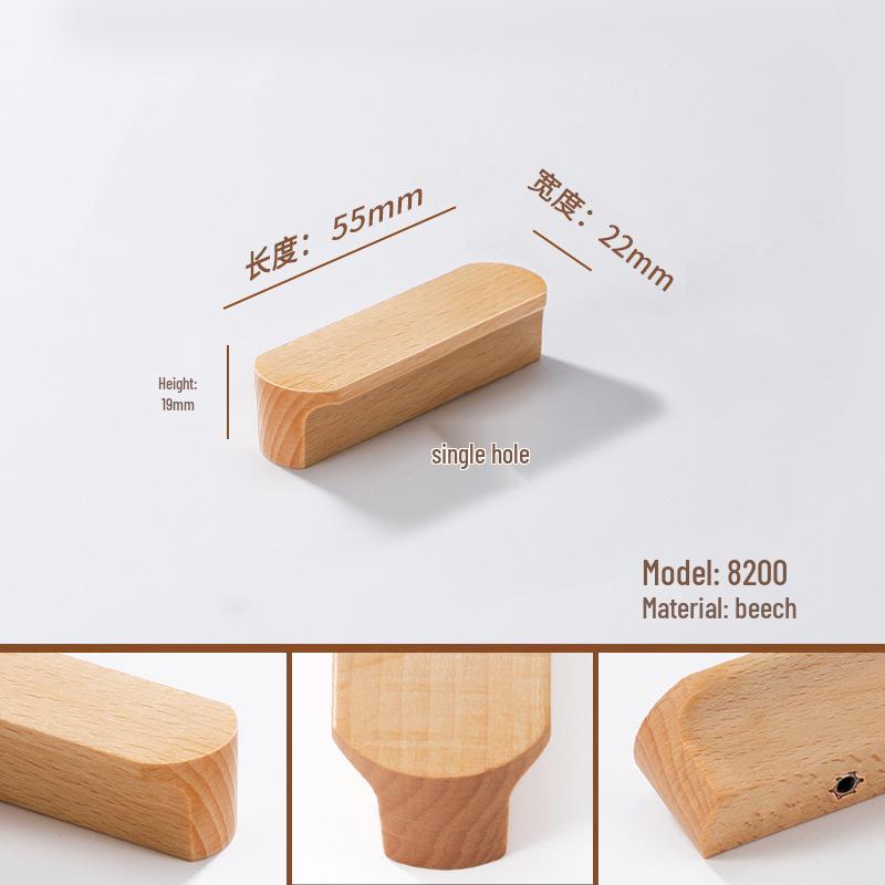 Solid Wood Cartoon Drawer Pull Knob for Children's Room