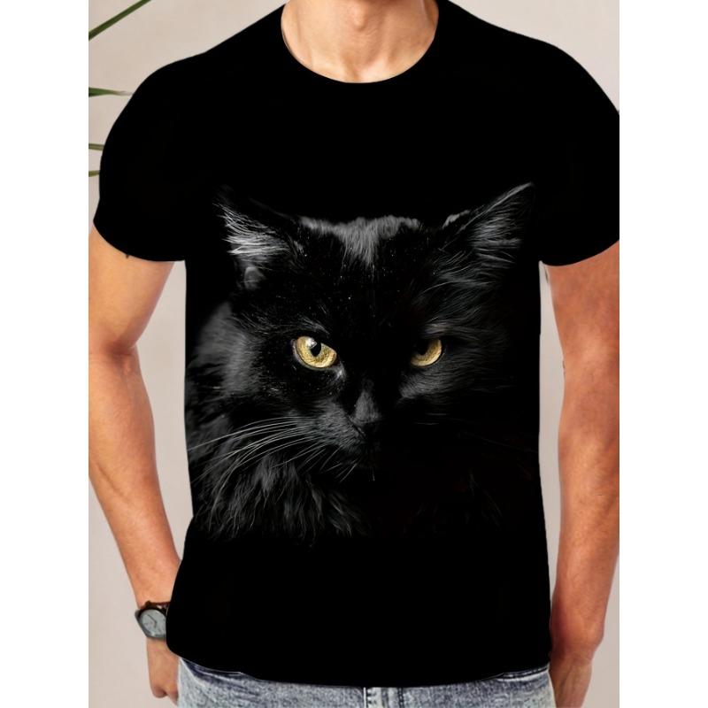 Funny Cartoon Cat T-Shirts Animal 3D Print Men Women Short Sleeve T Shirt Oversized Street Harajuku Y2K