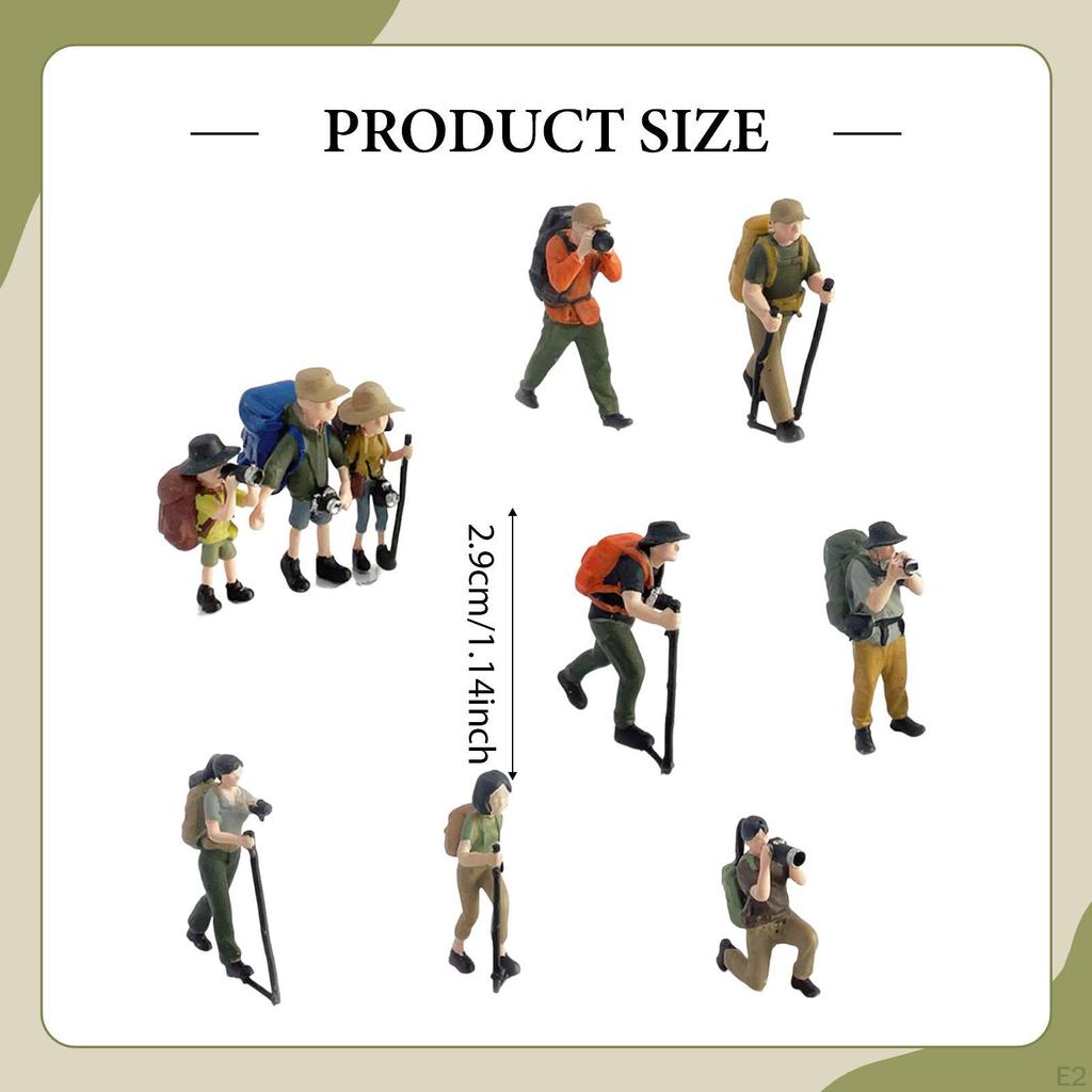 9x 1/64 Scale Hand Painted Miniature Figures Mountaineers Model Props Realistic Climber Scene People