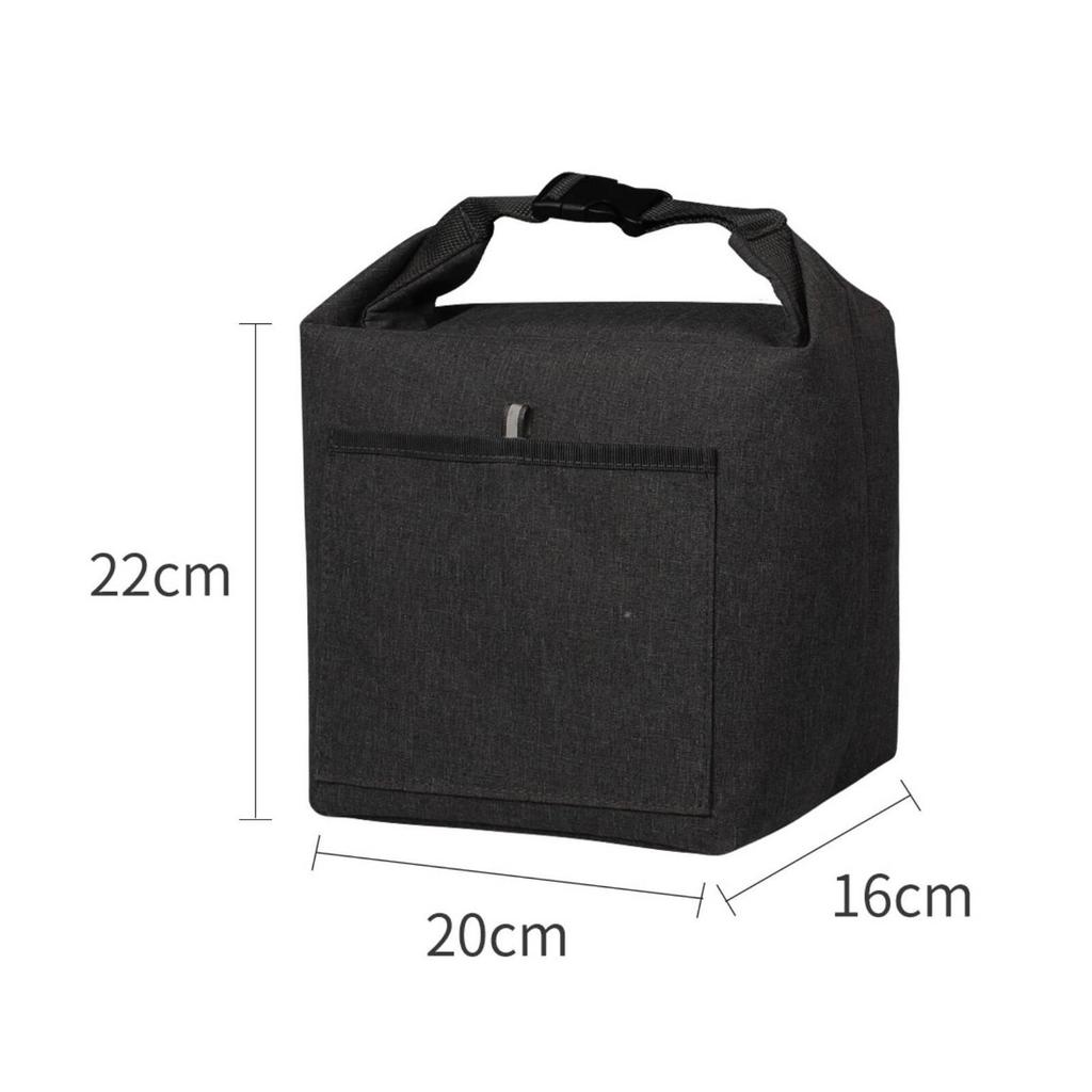 Square Insulated Lunch Bag Thermal with Front Pocket