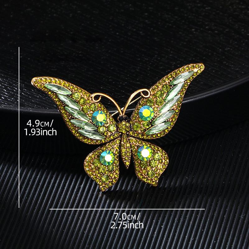 Fashion Full Zircon Butterfly Brooch For Women Luxurious Animal Corsage Pins Wedding Party Clothing Accessories Jewelry Gifts