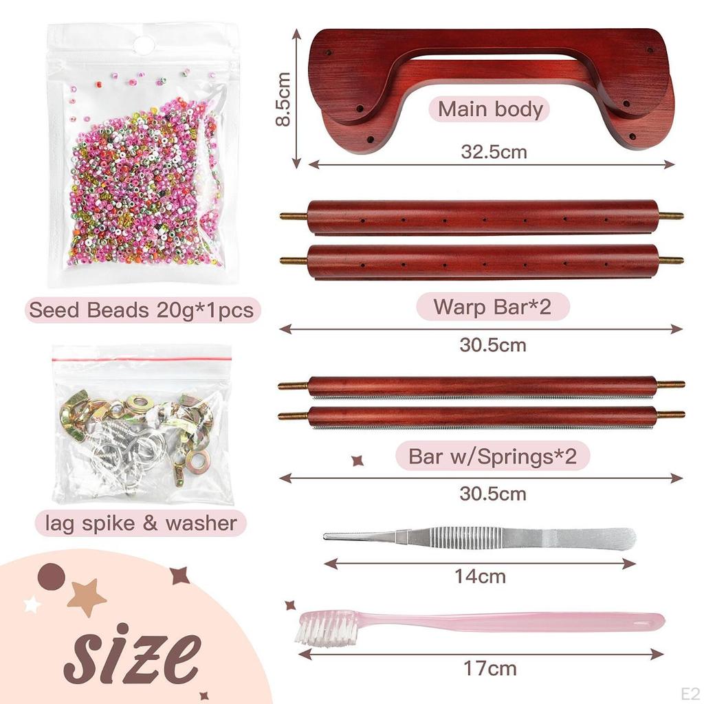 Wooden Bead Loom Kit Jewelry Making Weaving for Beginners Wood Set DIY Necklaces