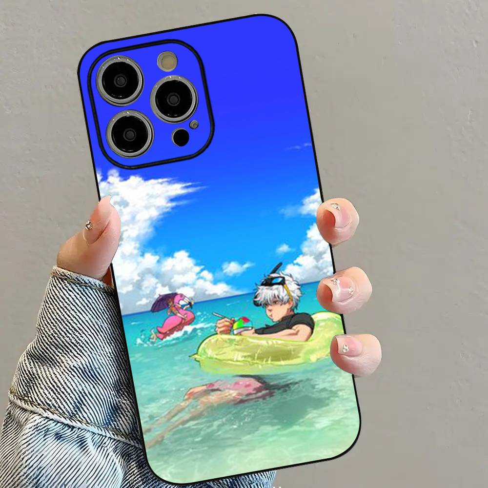Anime Gintoki Gintama Phone Case For iPhone 16 15 14 13 12 11 PRO MAX PLUS Mini TPU Soft To Skin-friendly Case