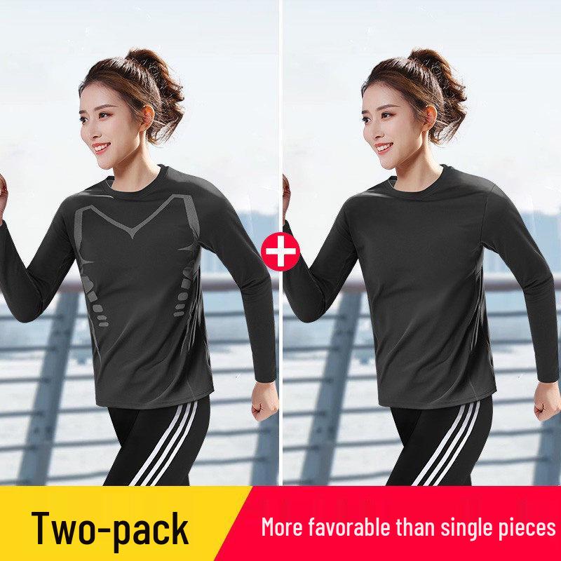 Damen Schnelltrocknendes Langarm-Laufshirt, Herbst/Winter Outdoor Lockeres Oberteil für Fitness und Bergsteigen