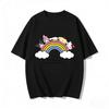 New Sanrio Characters Rainbow Puroland Cartoon Print Tshirt Family Matching Outfits Casual Short Sleeve Tee Women Unisex Kids