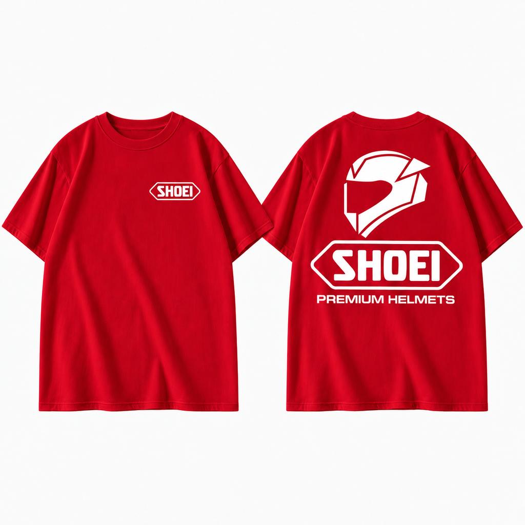 Unisexs Unisexs Rundhals T-Shirt Shoei Premium Helme Rennlogo Kurzarm Vintage Motorrad Streetwear Lässiges T-Shirt