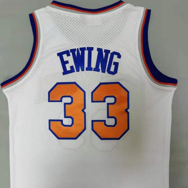 Embroidered New York Knicks Basketball Jersey 33 Ewing Mens Athletic Wear Fall Winter