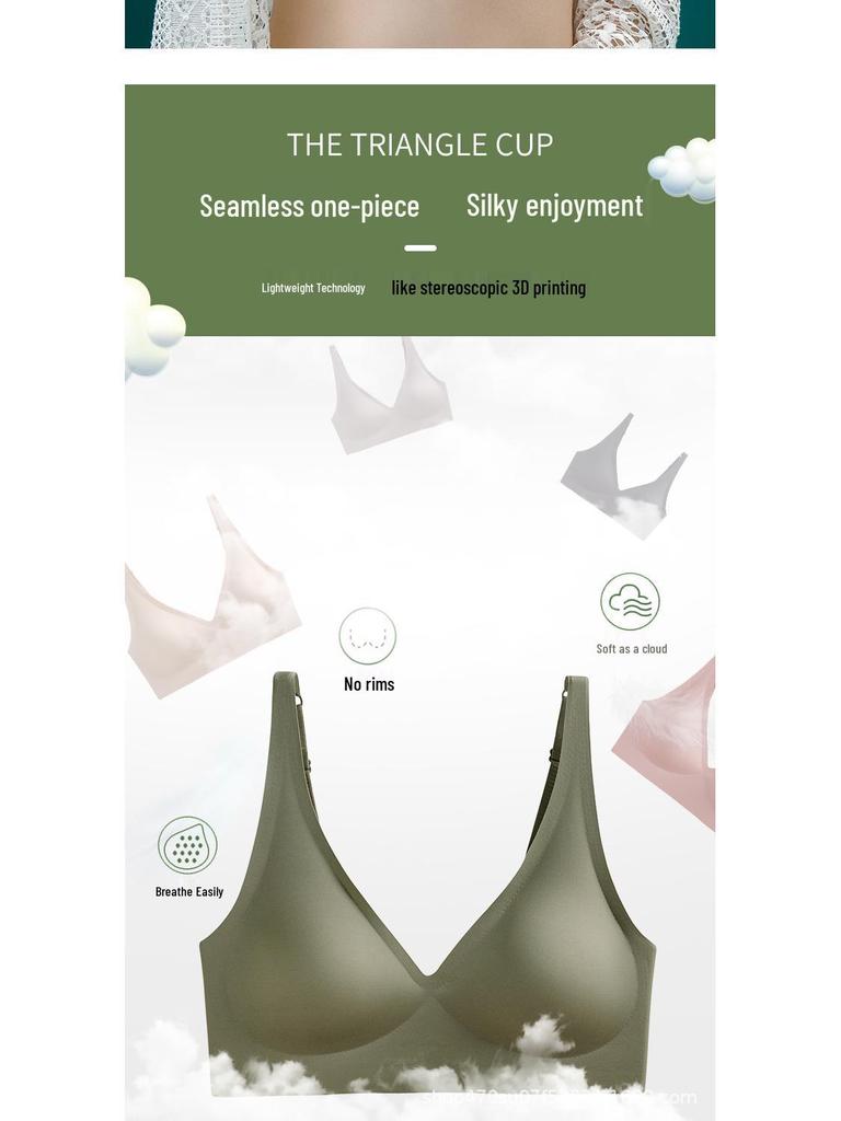 Seamless Women's Support Bra: Anti-Sagging, Adjustable, Jelly Strip Design