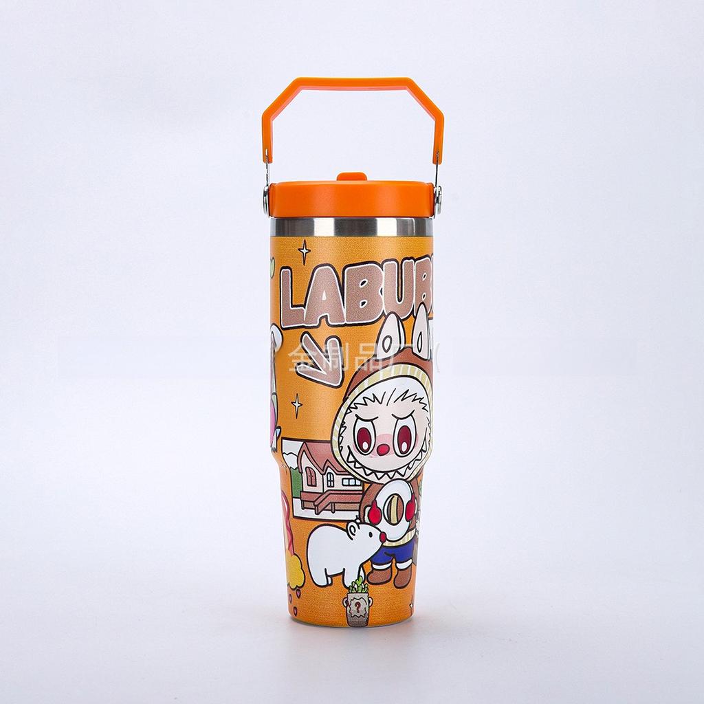 30oz Auto Hrnek Venkovní 304 Nerezová Termoska Hodnotný Brčko Auto Ledový Hrnek