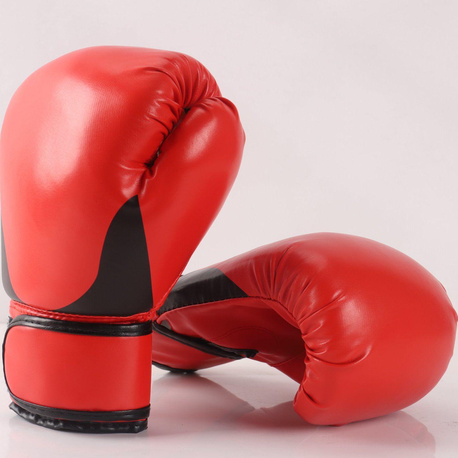 

Unisex PU Boxing & Muay Thai Gloves for Adults & Kids with Enhanced Protection 10 oz красный