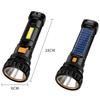 Led Solar Tactical Flashlight 1200mah Rechargeable Battery Waterproof Outdoor Camping Emergency