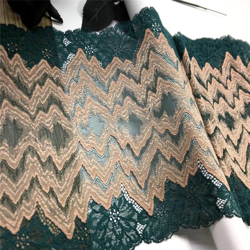 (2 Colors) Two-tone Stretch Lace, Elastic Spandex Sewing Lace Fabric for Lingerie, Bra, Underwear, Garment & Crafting