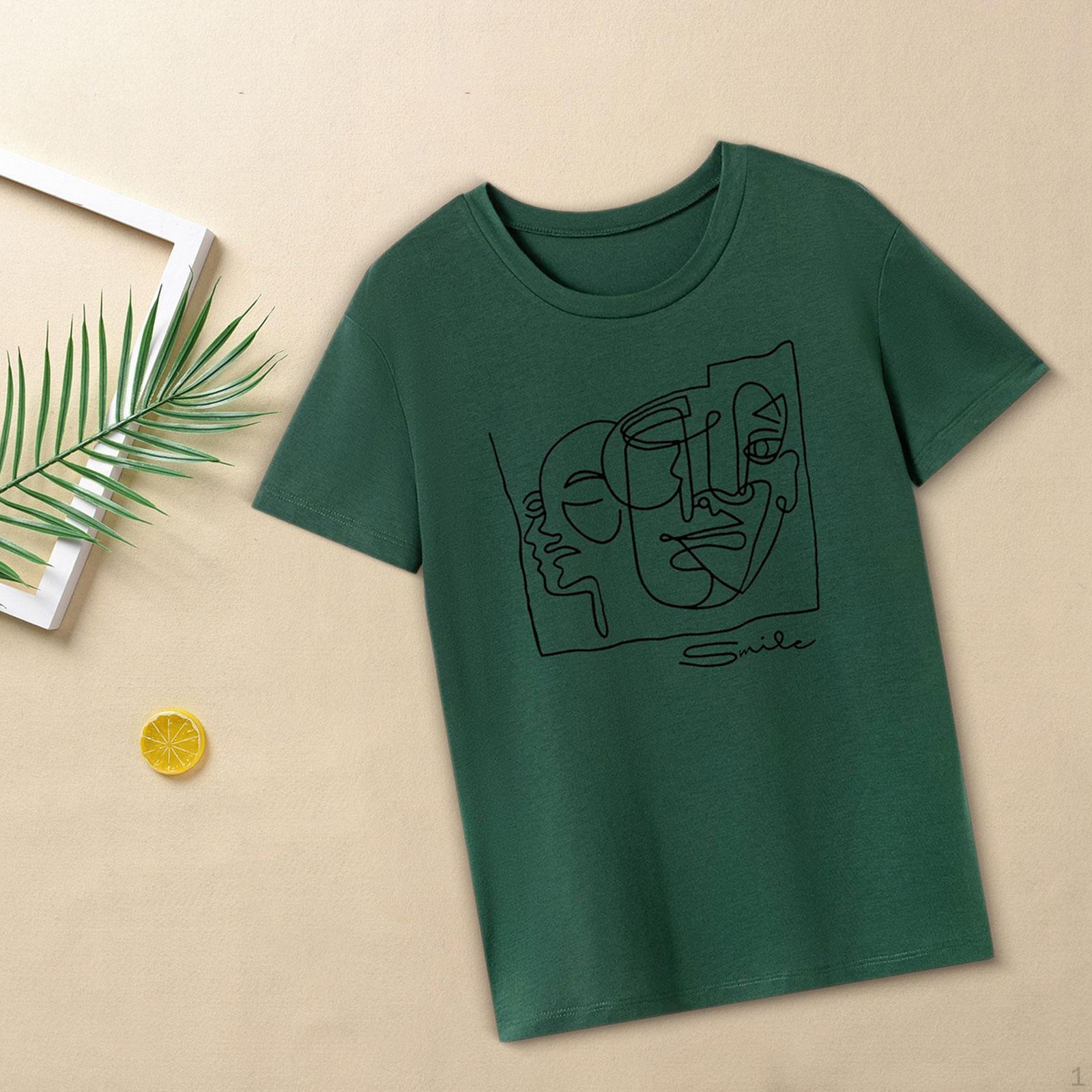 

T Shirt for Women Crew Neck Tee Classic Stylish Basic Holiday Travel