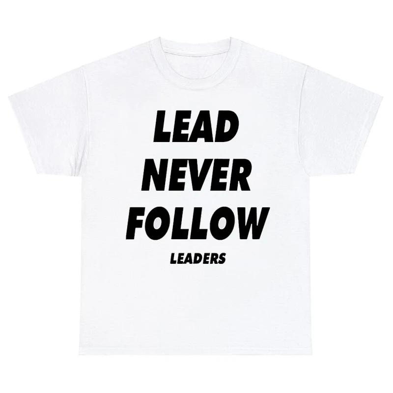 Chief Keef Lead Never Follow Leaders Mens Retro Everyday Casual Cotton Oversized Shortsleeved Tshirt Street Trend Y2k Tops
