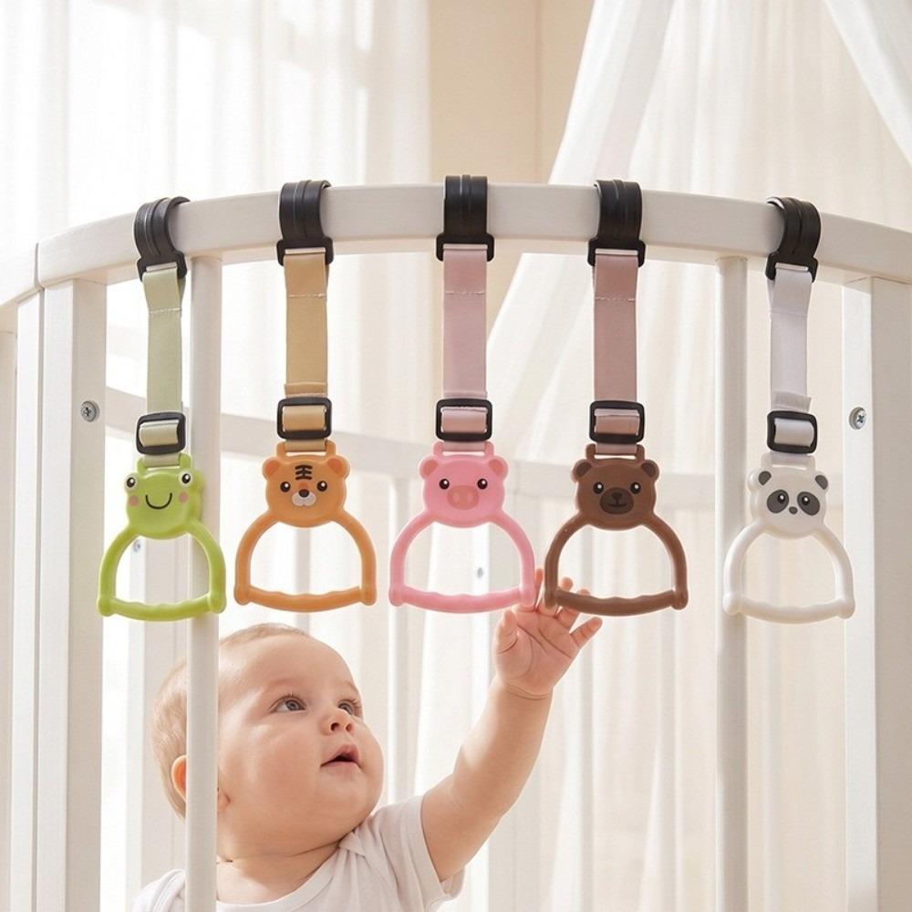 Cartoon Animal Shape Baby Pull Up Rings Dangling Toddler Standing Assist Handle Infant Bed Fence