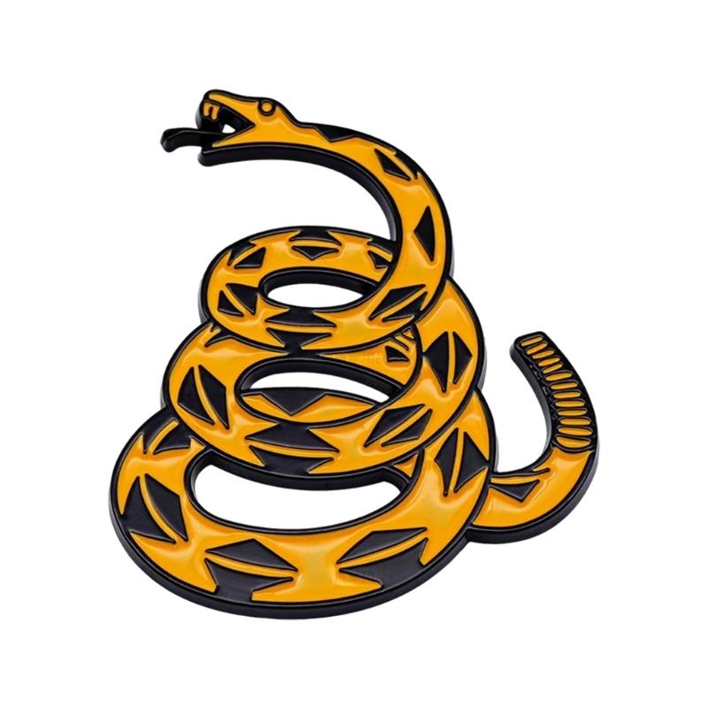 Metal Rattlesnake Car Badge 3D Raised Automotive Sticker Weatherproof Adhesive Auto Emblem Decal for Auto Truck Bike