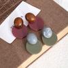 Light Luxury Round Fashion Earrings, Simple And Elegant Temperament, Advanced Sense, Geometric Contrast Color, Personalized Earrings