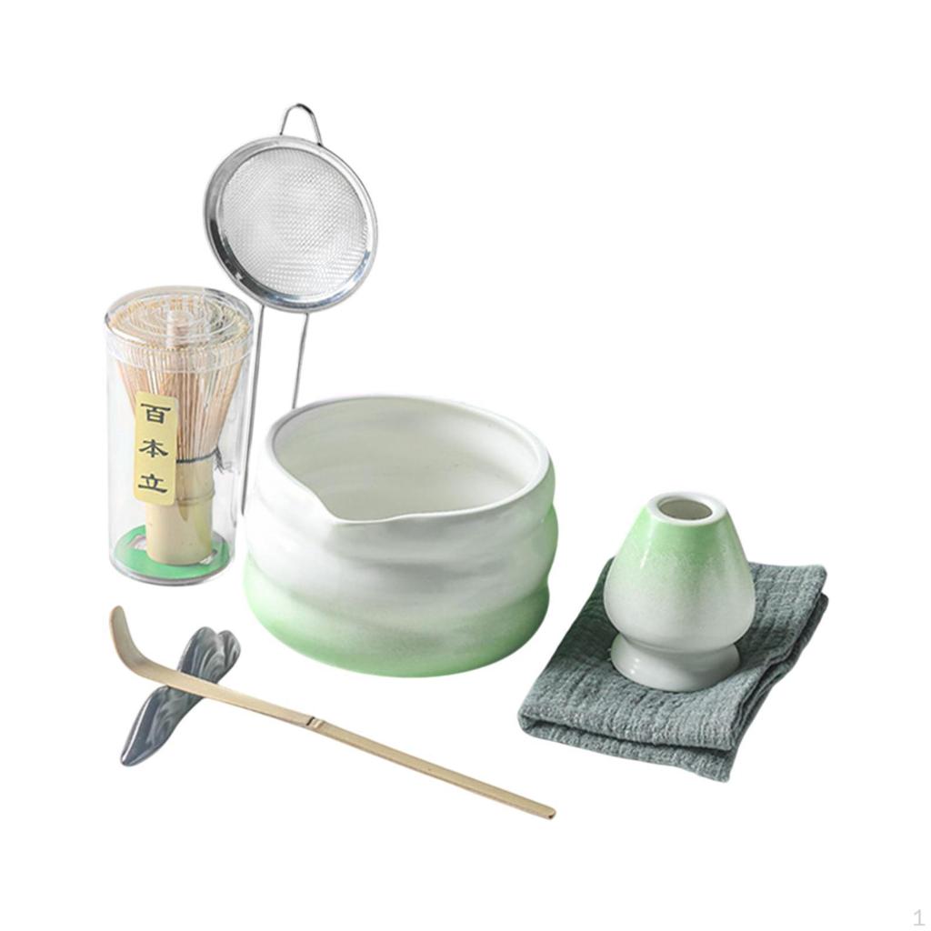7 Pieces Japanese Matcha Set Tea Spoon Bowl Making Kit for Household