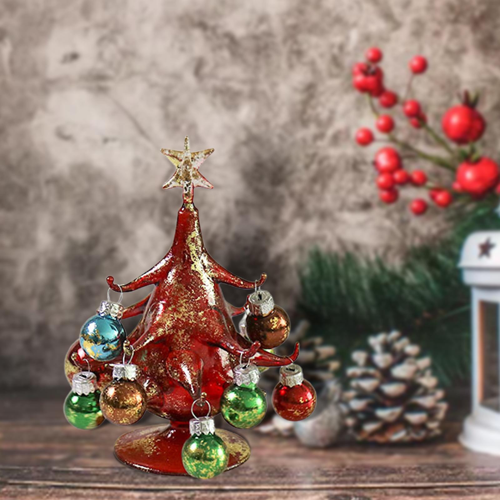 

Glass Christmas Tree Decoration Handicraft for Tabletop Party Collectible