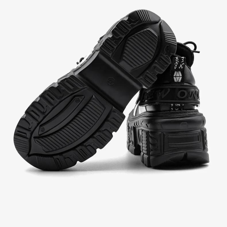 Dámské tenisky Nový punkový styl Dámské boty Gotické kotníkové rockové boty Šněrovací Výška podpatku Platformové boty Dámské Kovová dekorace