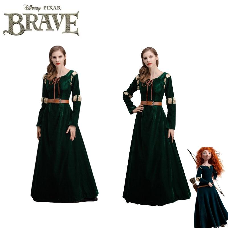 Disney Brave Merida Princess Costume Adult Dress High Quality Cosplay Suit For Halloween Party