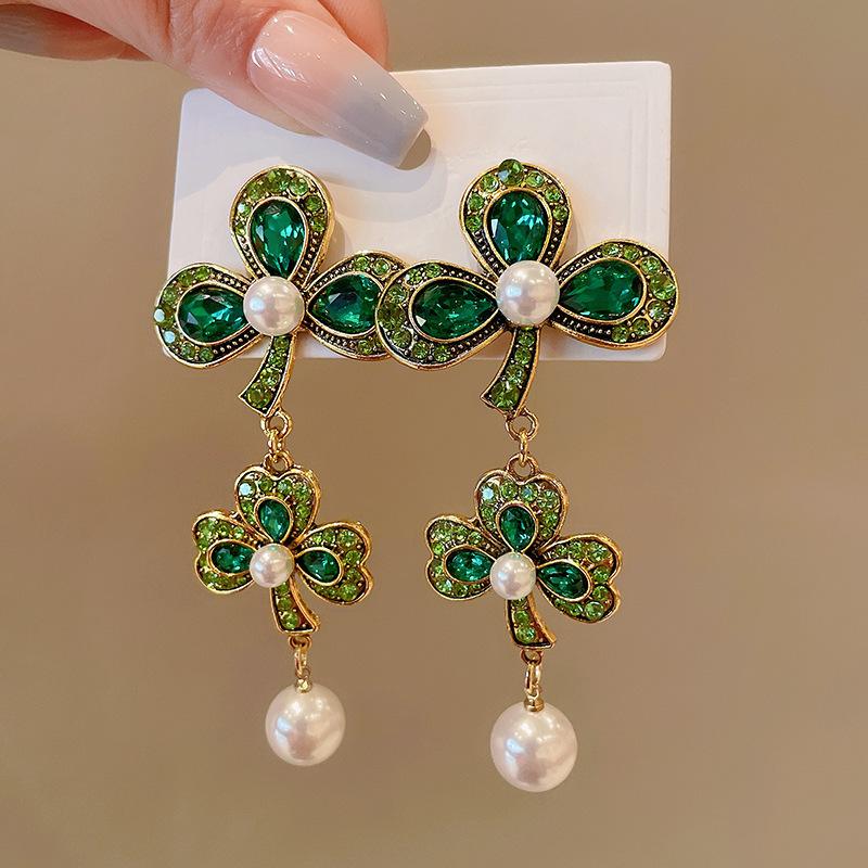 Classic Middle Design Women Girls Palace Luxury Crystal Necklace Earrings Vintage Lady Gorgeous Chains Choker Jewelry Gift