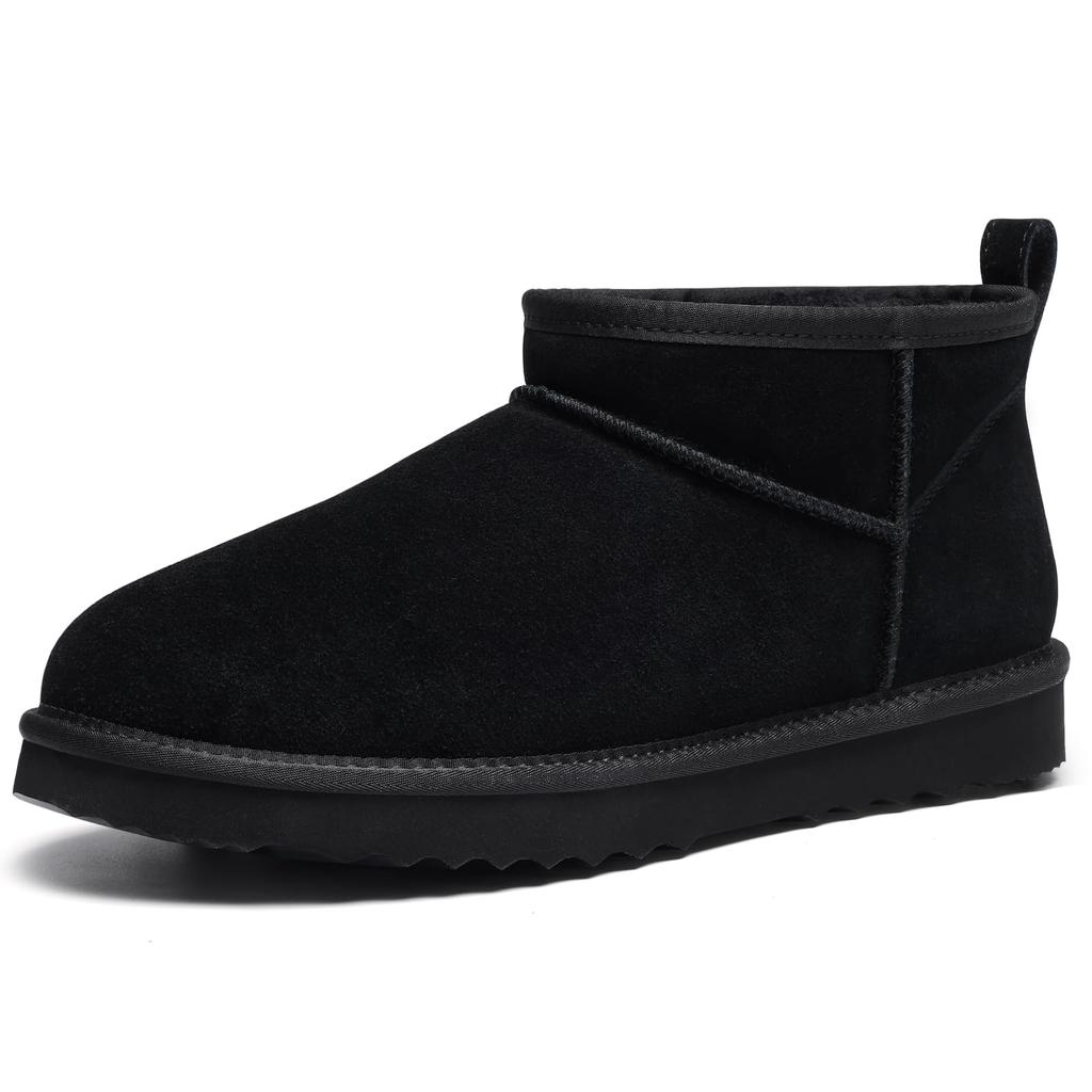 Fashion Kidmi Women's Boots Genuine Suede Mini Boots for Women Winter Fuzzy Snow Boots Short Ankle Boot Fur Lined Snow Boots Women Shoes