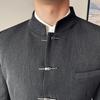 ROMON Men's New Chinese Style Stand-Collar Suit Set