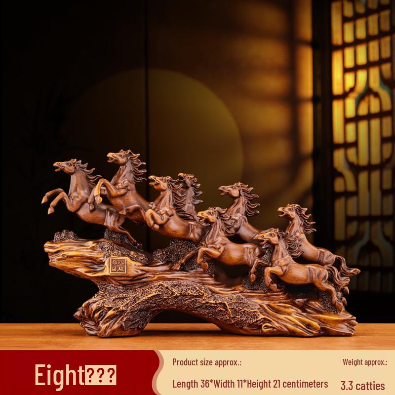 Eight Steeds Majestic Wind Horse Ornament - Success & Prosperity Home Gift