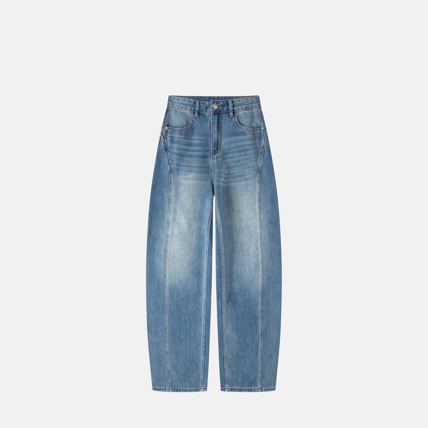 2026 Spring High Waist Scythe Jeans: Elastic, Flaw-Concealing, Body-Shaping, Loose-Fit Casual Denim. M [50-55kg]