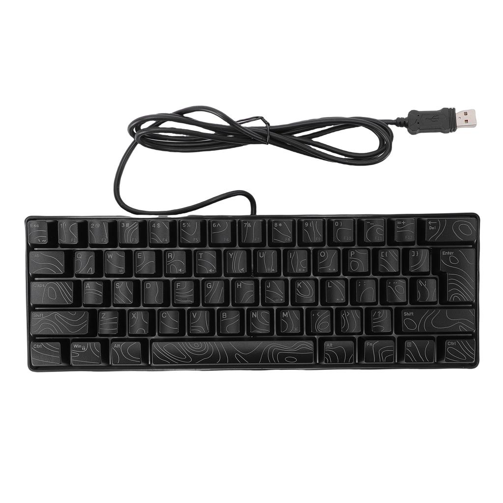 Wired Keyboard Ergonomic Design RGB Gaming Keyboard 61 Keys 60% PC Mechanical Keyboard RGB Backlit USB Interface Type