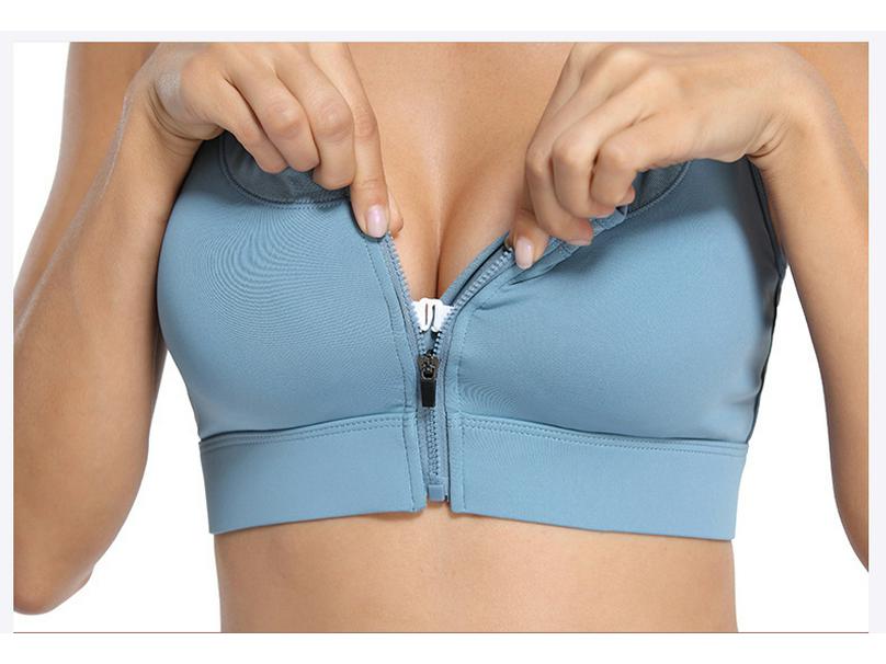 Zipper Shockproof Sports Bra: Stylish, Supportive Yoga Underwear for Women with Large Busts