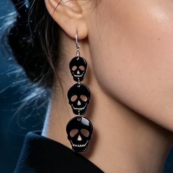 Stylish Acrylic Accessories for Costumes 1 Pair Halloween Earrings Women, Gothic Dangle Earrings, Fashionable Lightweight Women Spooky Bat Pumpkin