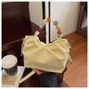 Pleated High-end Fashion Versatile New Bucket Bag Women's Solid Color Cute Niche Design Messenger Bag
