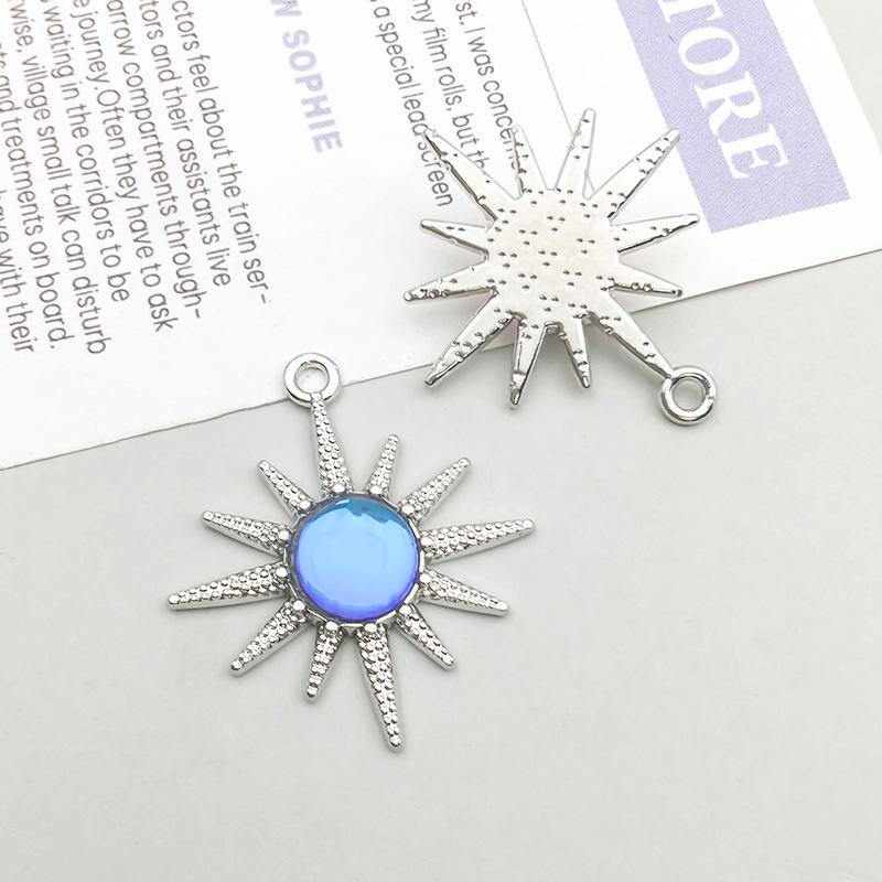 

White Gold Sunflower Pendant Charm for DIY Jewelry