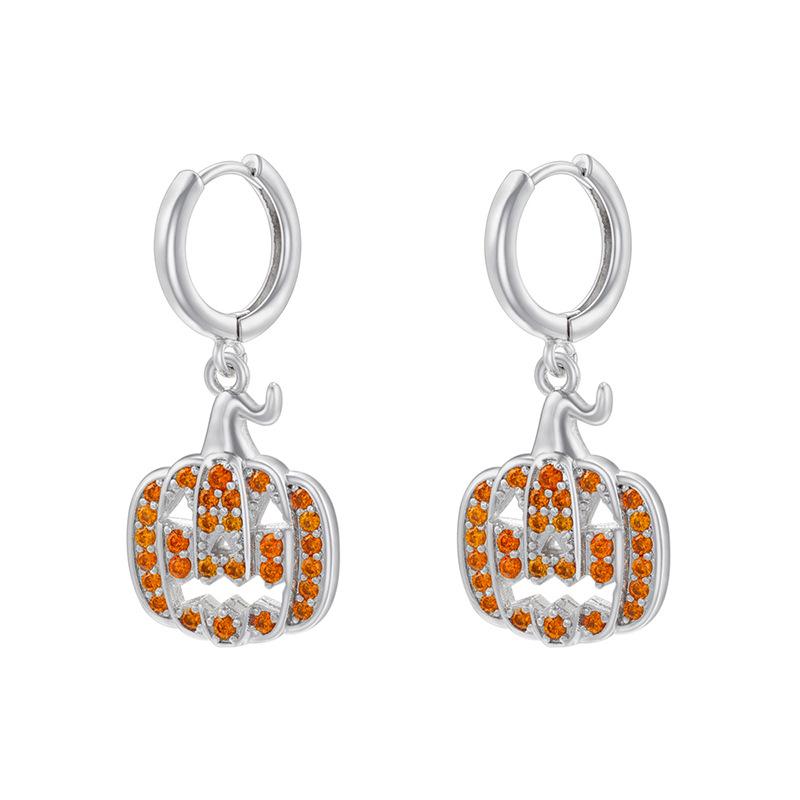 Pumpkin Grimace Ghost Stud Earrings Fun Funny Halloween Spider Web Earrings Ve1701-1705