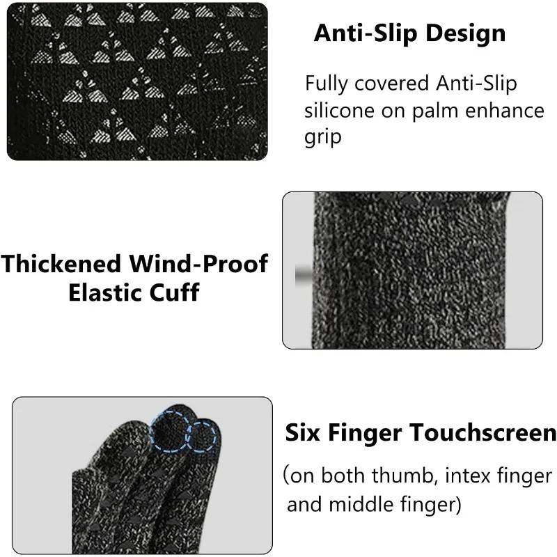 Winter Gloves for Men Women Upgraded Touchscreen Gloves Outdoor Cycling Sports Thermal Warm Knit Glove for Running Driving