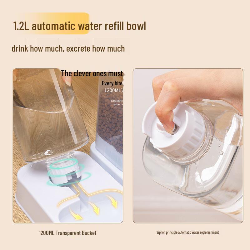 Automatic Pet Feeder: Cat Drinking Fountain & Double Dog Bowl Set