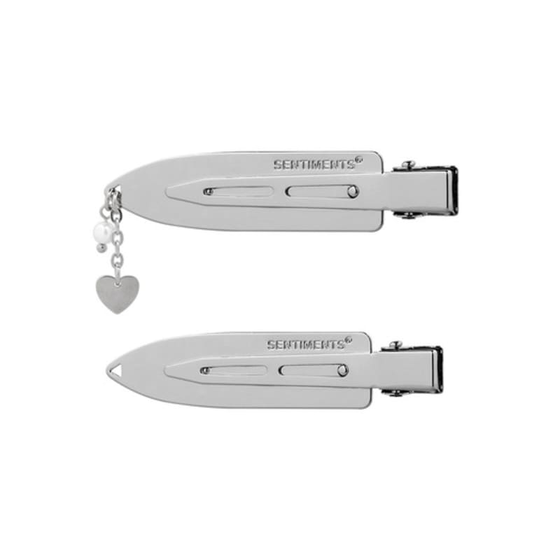 

SENTIMENTS NO.513 [SILVER] SURFBOARD HEART HAIR PIN set SILVER